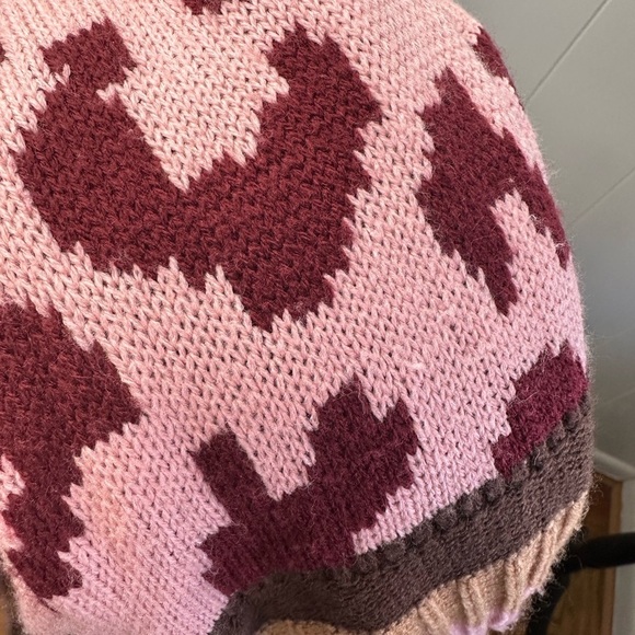 Promesa  Pink and Tan Leopard Print and Striped Women’s Sweater Size S/M - Picture 10 of 15